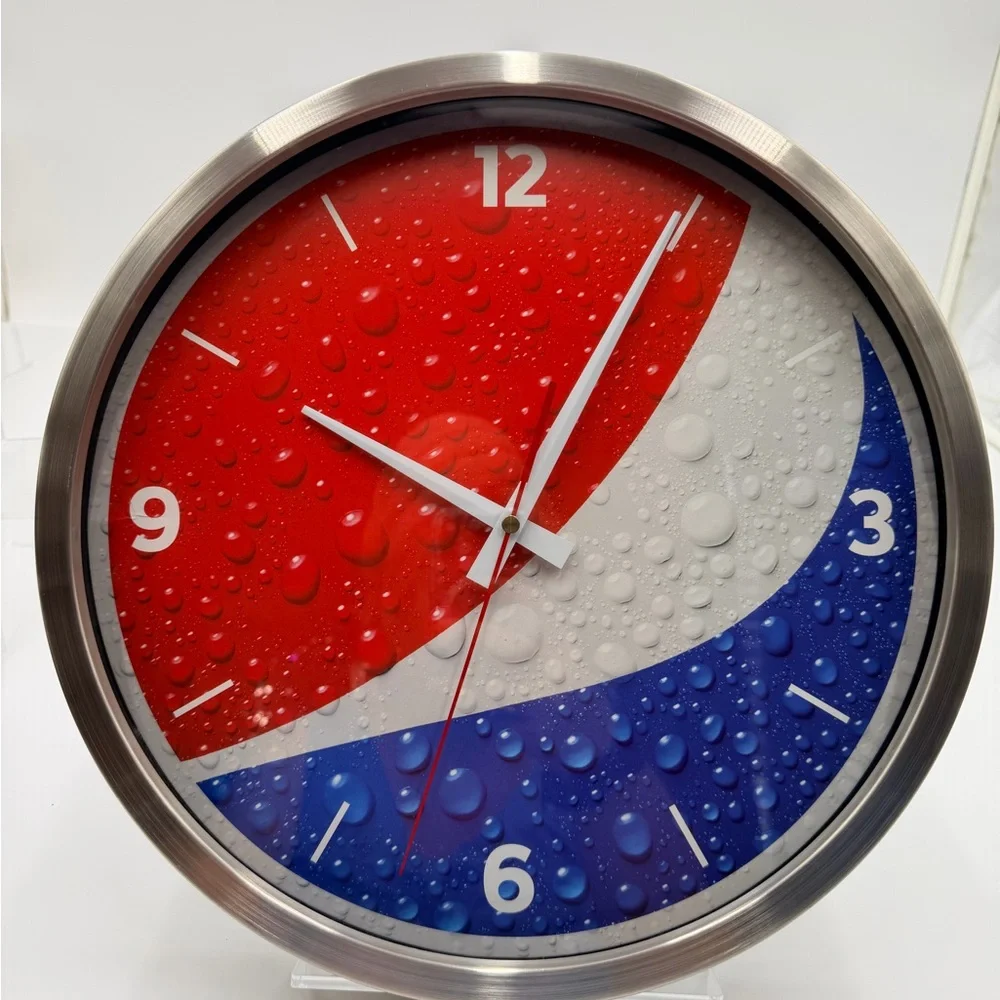 Pepsi Red, White & Blue Logo Wall 14” Clock